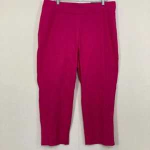 New Chico's size XL/3 Pink Magenta So Slimming Slim Crop Stretch Pull-on Pants - Picture 1 of 10