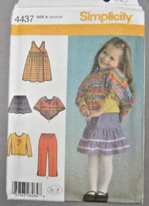 Simplicity 4437 Muster Gr. A Kleinkinder Hose Rock Pullover Poncho und Stricktop - Bild 1 von 2
