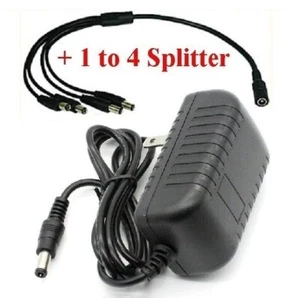 12V 1.5A AC/DC Adapter Power Supply Surveillance Camera with 1-to-4 Splitter - Picture 1 of 6