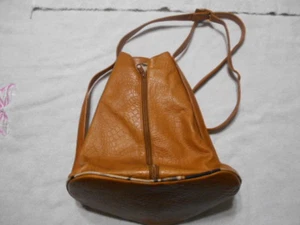 VINTAGE CUERITOS ARTISAN SADDLE BROWN BUCKET PURSE RARE - Bild 1 von 12