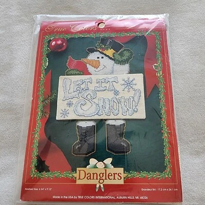 Kit de nieve contado punto de cruz colores verdaderos colgantes muñeco de nieve Navidad déjalo nieve nuevo Foto 1 de 4