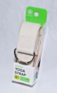 Gaiam Yoga Strap 6' x 1.5" Cotton, Natural, Deepen Stretches 