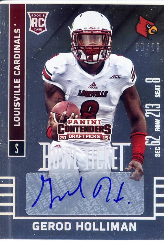 gerod holliman rc rookie draft auto autograph louisville cardinals college #/99 - Image 1 of 1