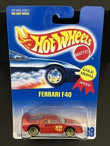Hot Wheels Collector No. 69 Ferrari F40 Red - Gold Medal Speed 1991 MOC - Picture 1 of 11