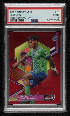 2023 Topps Finest MLS Red Refractor /5 Leo Chu Léo Chú #61 PSA 9 MINT Rookie RC - Image 1 of 2