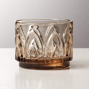 NEW CB2 Buchanan Smoked Stacking Double Old-Fashioned Glass, Set of 2 - Picture 1 of 2
