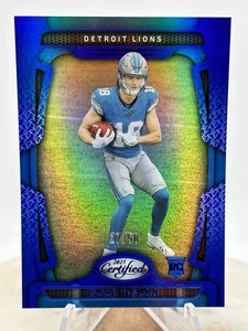 2025 Certified Isaac TeSlaa /50 RC BLUE MIRROR SP #162 Detroit Lions Rookie - Bild 1 von 4