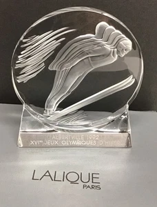 Pisapapeles de salto de esquí olímpico Lalique Crystal 1992 coleccionable - Imagen 1 de 18