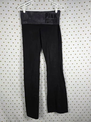Victorias Secret PINK Logo FOLDOVER Leggings Yoga Tye Dye Grey Pants SMALL - Image 1 of 4