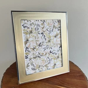 Vintage 8x10 Burnes of Boston Champagne Gold and Silver Picture Frame - Picture 1 of 13