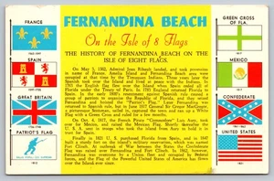 Fernandina Beach Insel der acht Flaggen Geschichte Vintage Postkarte Dexter Press - Bild 1 von 2