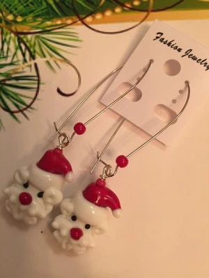 ADORABLES Y ÚNICOS PENDIENTES DE CRISTAL DE MURANO Santa Claus TAN LINDOS Foto 1 de 2