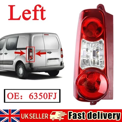 LH Passenger Side Rear Tail Light Rear Lamp Shell For Peugeot Partner 2008-2012 - Image 1 of 4