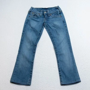 True Religion Jeans Youth Girls 25 (26x25 actual) Bootcut Light Blue Wash Denim - Picture 1 of 10