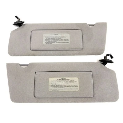1993-1998 Jeep Grand Cherokee Sun Visors Pair Driver Passenger GRAY W/ Lights - Image 1 of 4