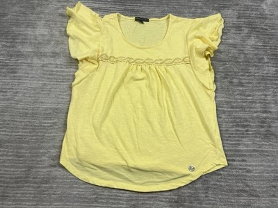 Top Adrienne Vittadini para mujer XL amarillo manga corta mezcla de algodón Foto 1 de 4