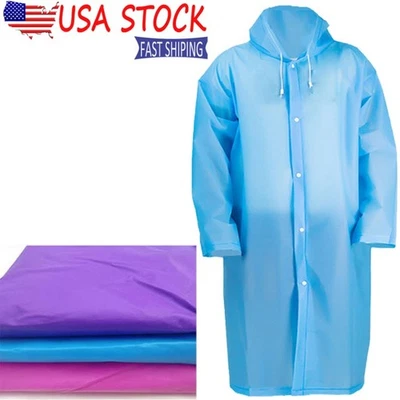 Hombres/Mujeres Impermeable Largo Impermeable Impermeable Abrigo de Lluvia Chaqueta de Trinchera Exterior Senderismo Foto 1 de 4