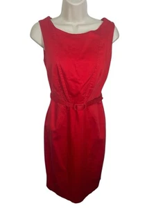 MARKS & SPENCER Women's Red Belted Sheath Dress Size UK 8 USA 4 - Picture 1 of 12