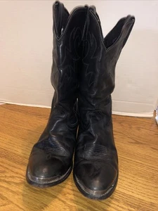 Durango schwarze Leder Western Cowboystiefel Damen 7,5 M RD540 silberne Spitze - Bild 1 von 10