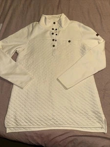 Sudadera acolchada para mujer LL Bean, túnica cuello falso marfil crema top grande - Imagen 1 de 3