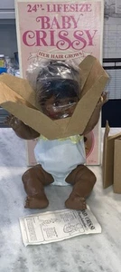 NEW Ideal Toys AA BABY CRISSY Growing Hair 24” African Doll 1973/1980 ~ RARE - Picture 1 of 21