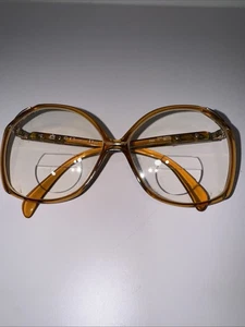 VTG 70s Christian Dior Optyl Amber Gold Oversized Butterfly Glasses Germany 2104 - Picture 1 of 17