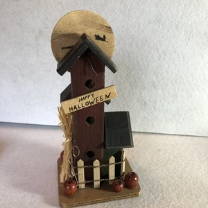 Vintage Unikat kleine Holz Spuk Halloween Haus Dekoration - Bild 1 von 9