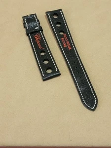 Chopard Genuine 1000 Miglia Racing strap authentic 19mm Black Leather bands NEW - Picture 1 of 8