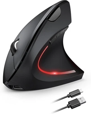 TECKNET Ergonomic Wireless Mouse, Rechargeable Vertical Mouse 4800 DPI - Image 1 of 3