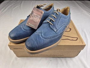 Anatomic Herren Tucano Brogue Himmelblau Leder Lammfell Gefüttert Bequem Gel 7 Schuhe - Bild 1 von 12
