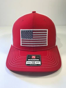 Richardson 112 American Flag 6 Panel Adjustable Snapback Mesh Hat (White Flag) - Picture 1 of 66