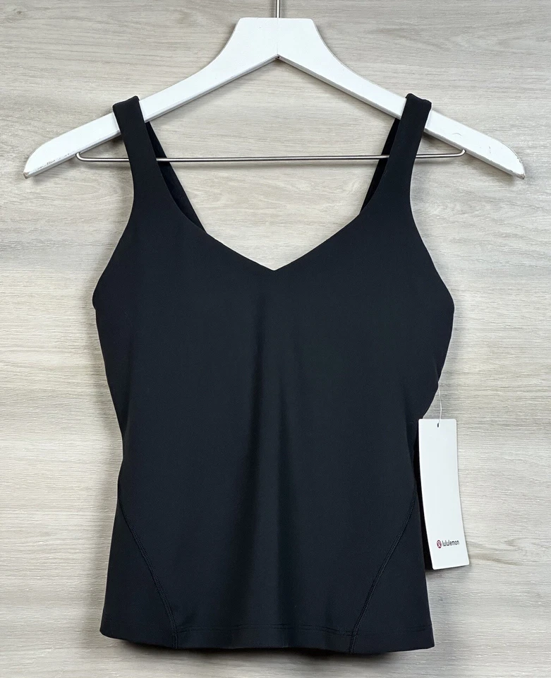 Lululemon Align Waist Length Tank Top Nulu Size 6 A/B Cup  Black BLK 53108.