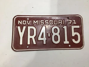 Vintage 1971 Missouri License Plate Nov YR4815 - Picture 1 of 2