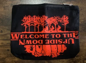 Welcome To The Upside Down Zippered Pencil Makeup Bag Double Sided - Picture 1 of 3