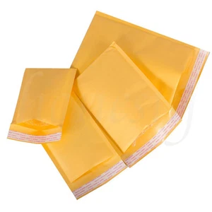 5~100pcs Kraft Bubble Envelopes Padded Mailers Shipping Self-Seal Bags 4 Size - Picture 1 of 12