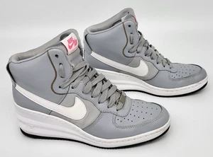 Nike Air Lunar Force 1 Sky High Wedge Sneakers Gray White Leather Size EUR 40,5 - Picture 1 of 7