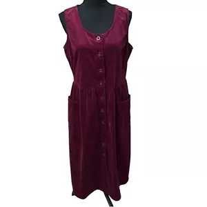 Abito maxi maglione Vermont Country Store in velluto a coste marrone taglia media Cottagecore - Foto 1 di 9