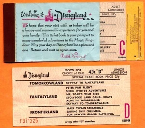 Disneyland Vintage Tickets C&D Tomorrowland Land Fantasyland & Parkplatz - Bild 1 von 4