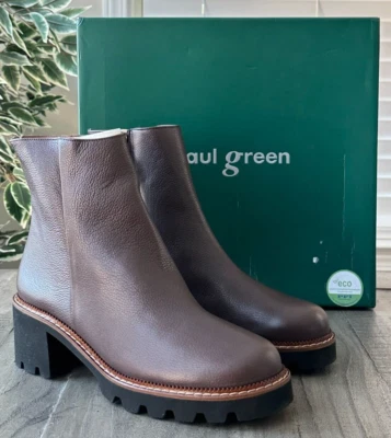 Botas de cuero Paul Green para mujer US 10 Santana marrón Moro # E343336 Foto 1 de 4