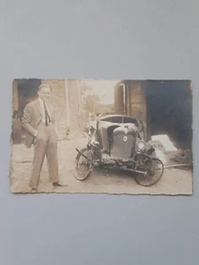 Foto Postal Años 20 Con Sujeto Coche Accidentado Dimensiones 14 X 9 Cm - Bild 1 von 2