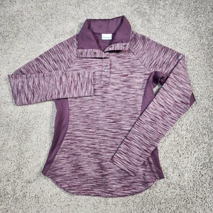 Columbia Jacket Womens Small Purple Snap T Fleece Mock Neck Pockets Gorpcore - Picture 1 of 10