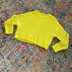 AMERICAN EAGLE Lime Neon Cable Knit Sweater L - Picture 1 of 5
