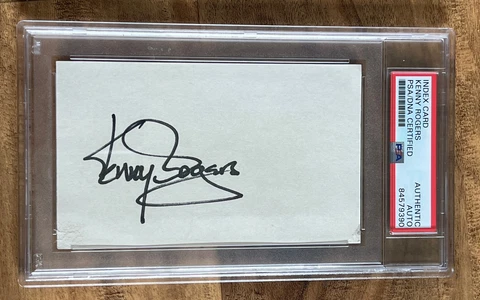 KENNY ROGERS 3x5 Index Cut Signed COUNTRY MUSIC LEGEND PSA Slab Authentic Encap Cover