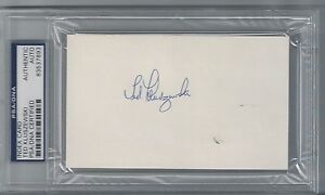 TED KLUSZEWSKI PSA/DNA SIGNED INDEX CARD CERTIFIED AUTHENTIC AUTOGRAPH REDS