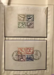 1936 GERMAN SPECIAL ISSUE OLYMPIC GAMES USED CV 200$Sc#B92Mi5/6 MINISHEET - Picture 1 of 6