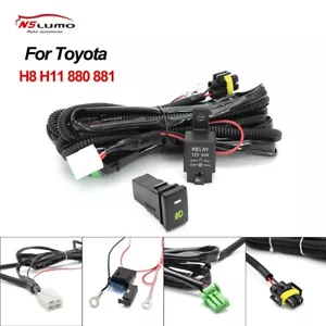 H8 H11 LED Fog Lights Wiring Harness Indicator Switch Relay Kits 40A For Toyota - Picture 1 of 13