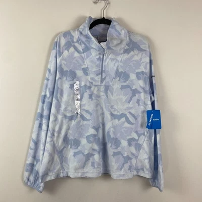 Pullover Columbia Pine Ridge media cremallera polar para mujer XXL azul floral Foto 1 de 4