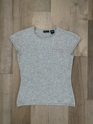 Moda Intl. Suéter Top Gris Cachemira Manga Corta Elastizado Ligero Talla M Foto 1 de 4