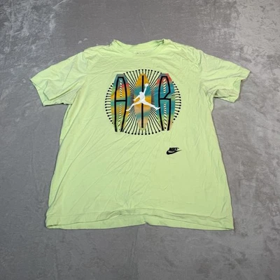 Jordan Shirt Mens Large Green Jumpman Logo Basketball Graphic Casual Nike Air - Image 1 of 4