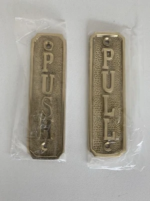 "PUSH” and “PULL” solid brass signs 115mm x 32mm - image 1 of 3